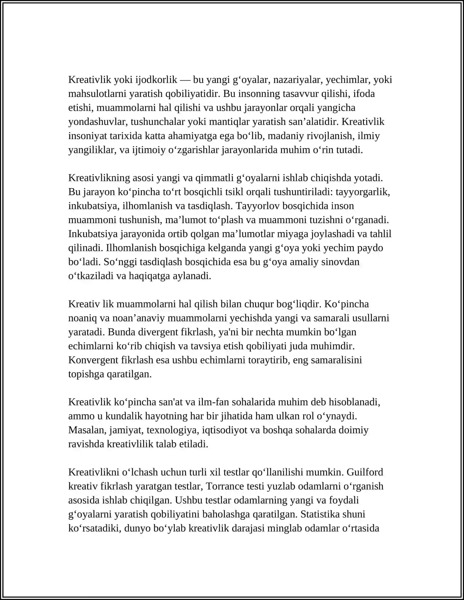 OʻQUVCHILARDA KRETIVLIKNI RIVOJLANTIRISH OMILLARI 3