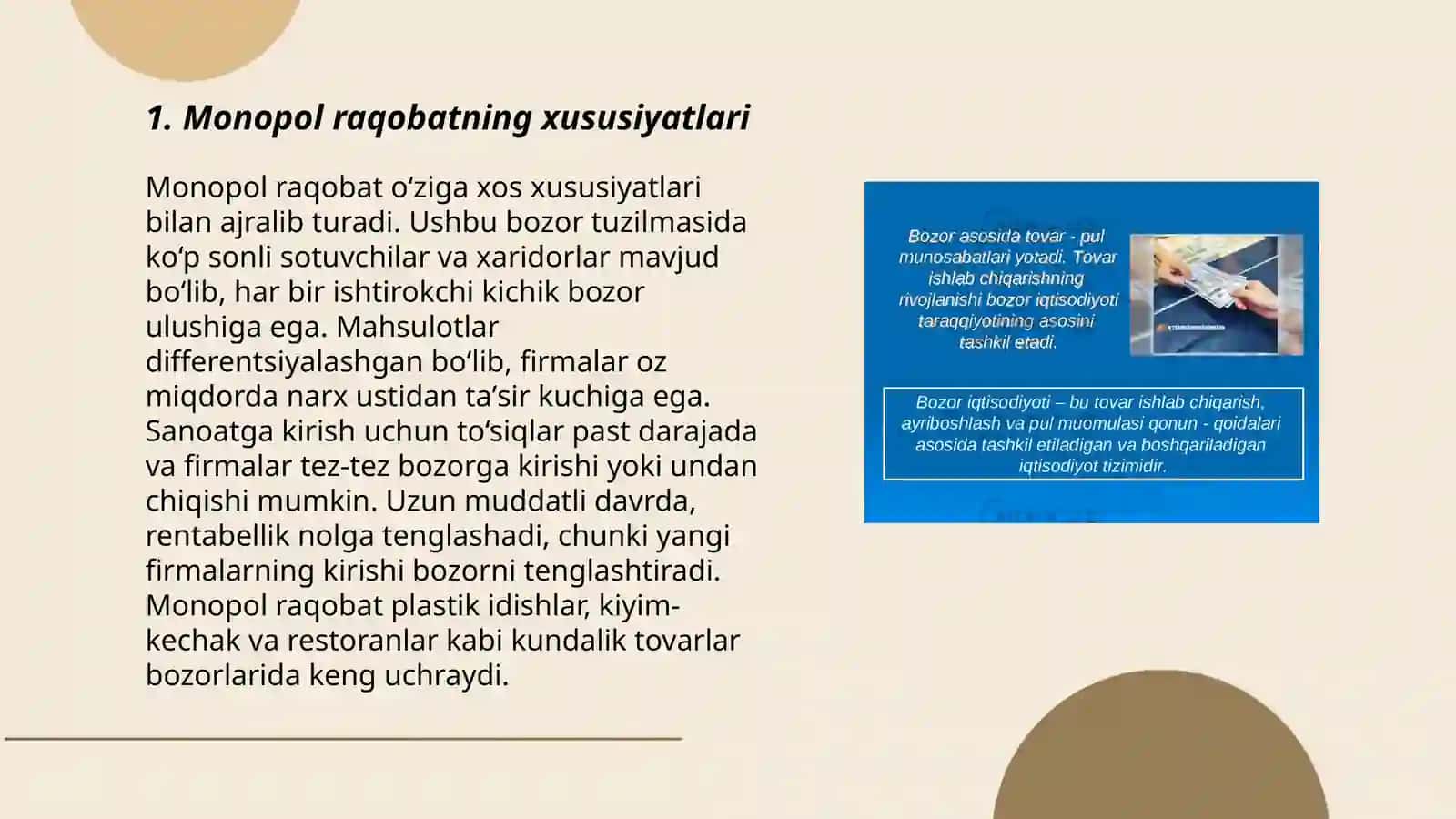 Monopol Raqobat va bozor samarodorligi 3