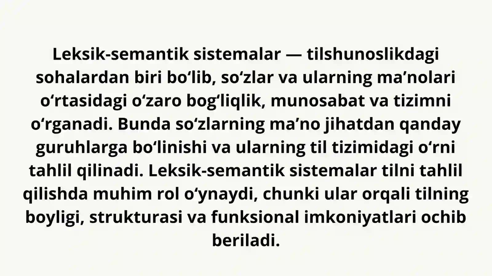 Leksik-semantik sistemalar LMG, LMT, LMM. Leksik paradigma, giponomik, graduonimik, partonimik qator. 3