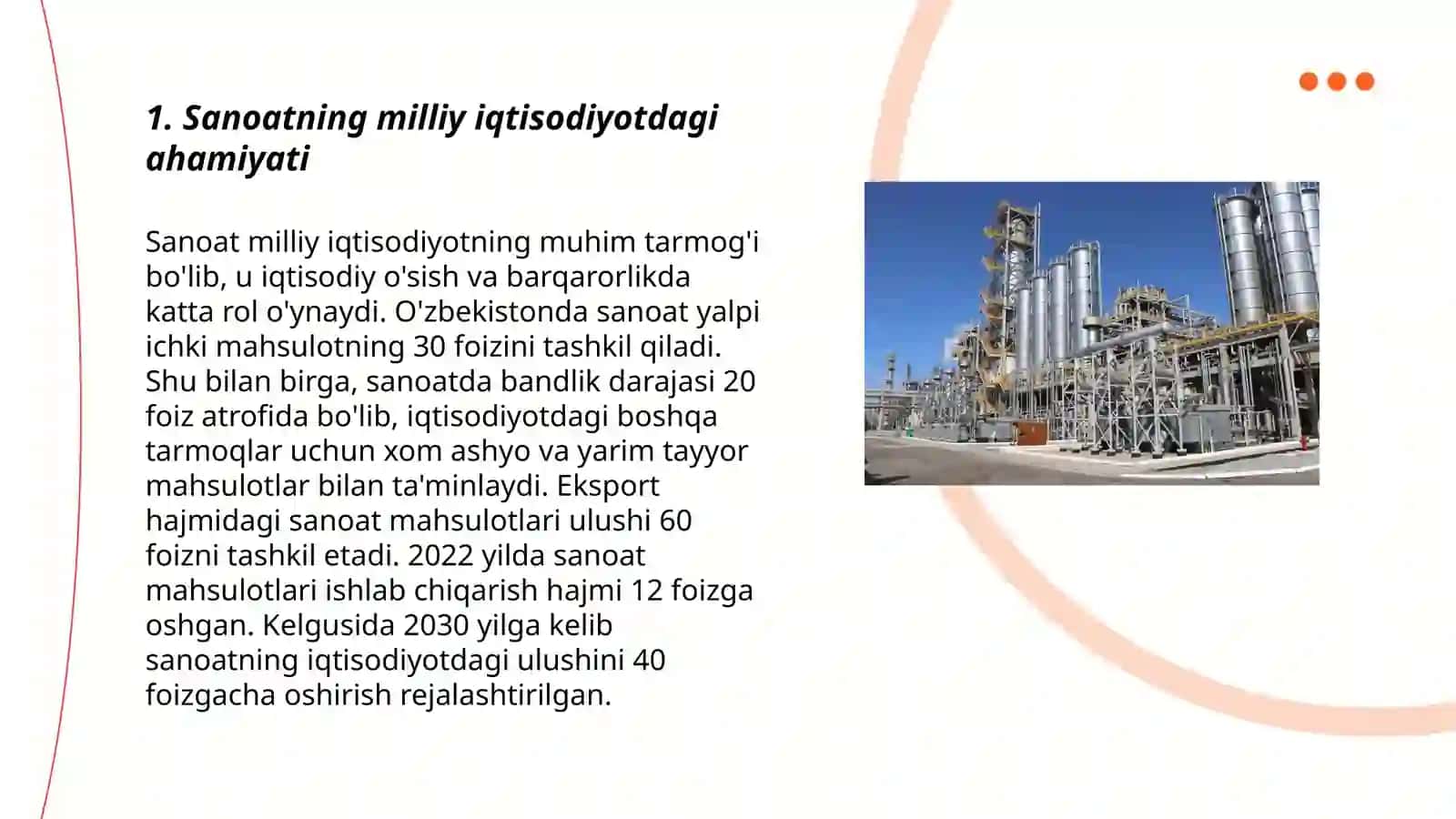 Sanoatning milliy iqtisodiyotdagi roli va rivojlanishi 3