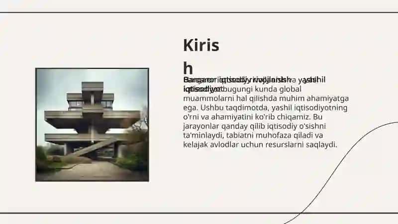 Barqaror Iqtisodiy Rivojlanish: Yashil Iqtisodiyotning Oʻrni va Ahamiyati 3