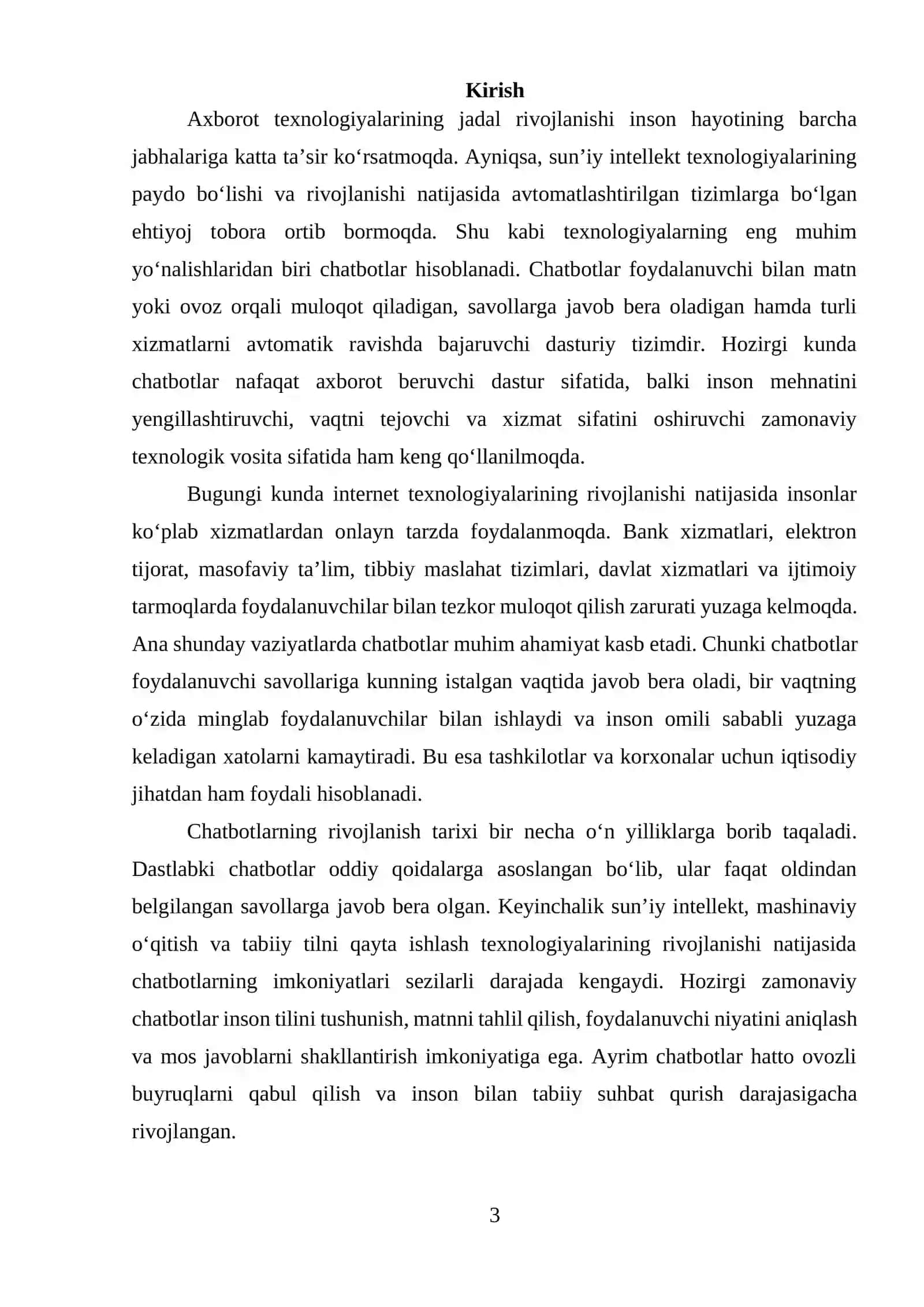Chatbotlar haqida nazariy ma’lumotlar 3