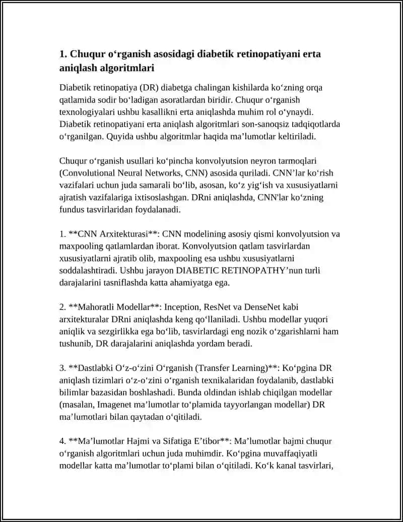 SUNIY INTELLEK VA OFTALMALOGIYA- KO‘RISH KASALLIKLARINI ERTA ANIQLASHDA AL ALGORITMLARINING QO‘LLANILISHI 3