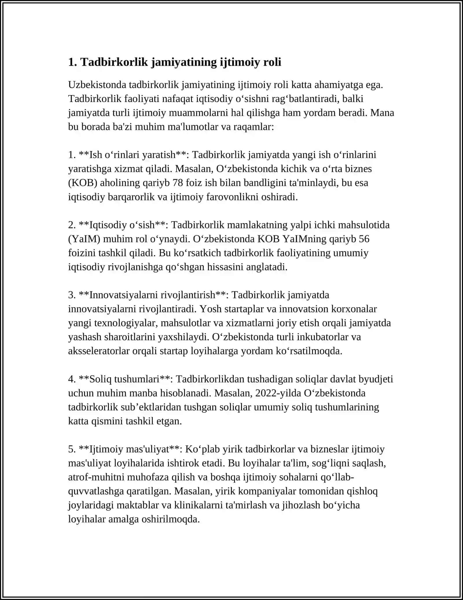 Tadbirkorlik jamiyatining satzial subyekti sifatid 3