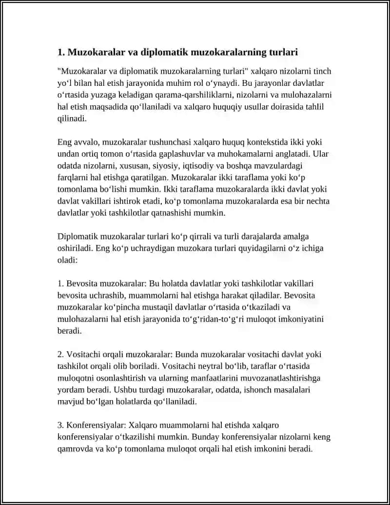 XALQARO NIZOLARNI TINCH YO’L BILAN HAL ETISHNING XALQARO-HUQUQIY USULLARI 3