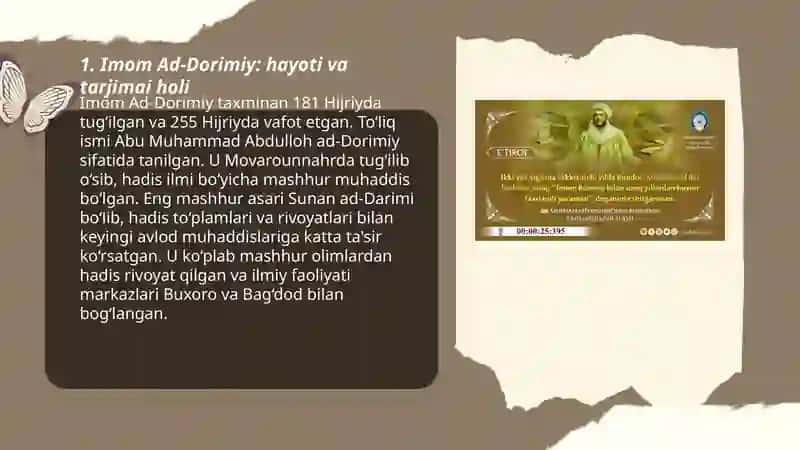 Imom Ad-Dorimiy: hayoti va tarjimai holi 3