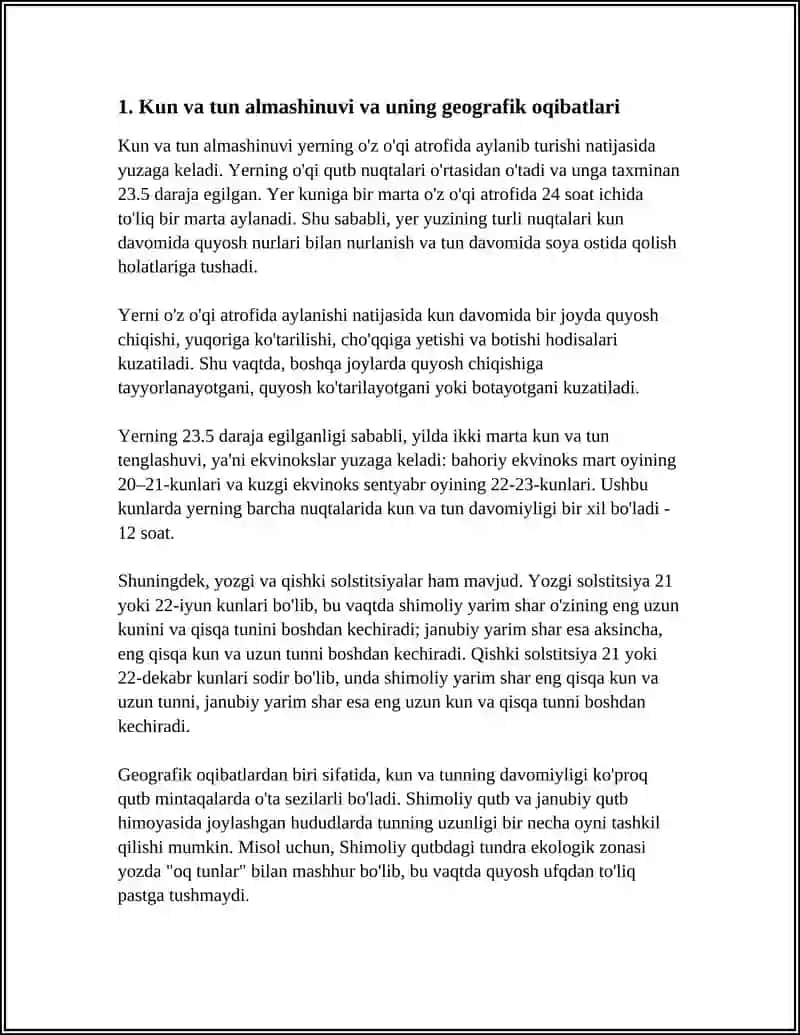 YERNING OʻZ OʻQI ATROFIDA AYLANISHINING GEOGRAFIK OQIBATLARI 3