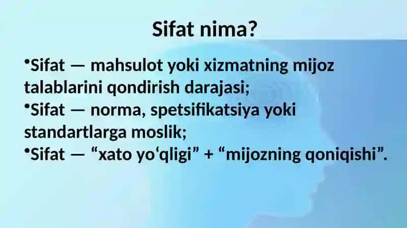 SANOAT MAHSULOTINING SIFATI VA UNING RAQOBATBARDOSHLIGI 3