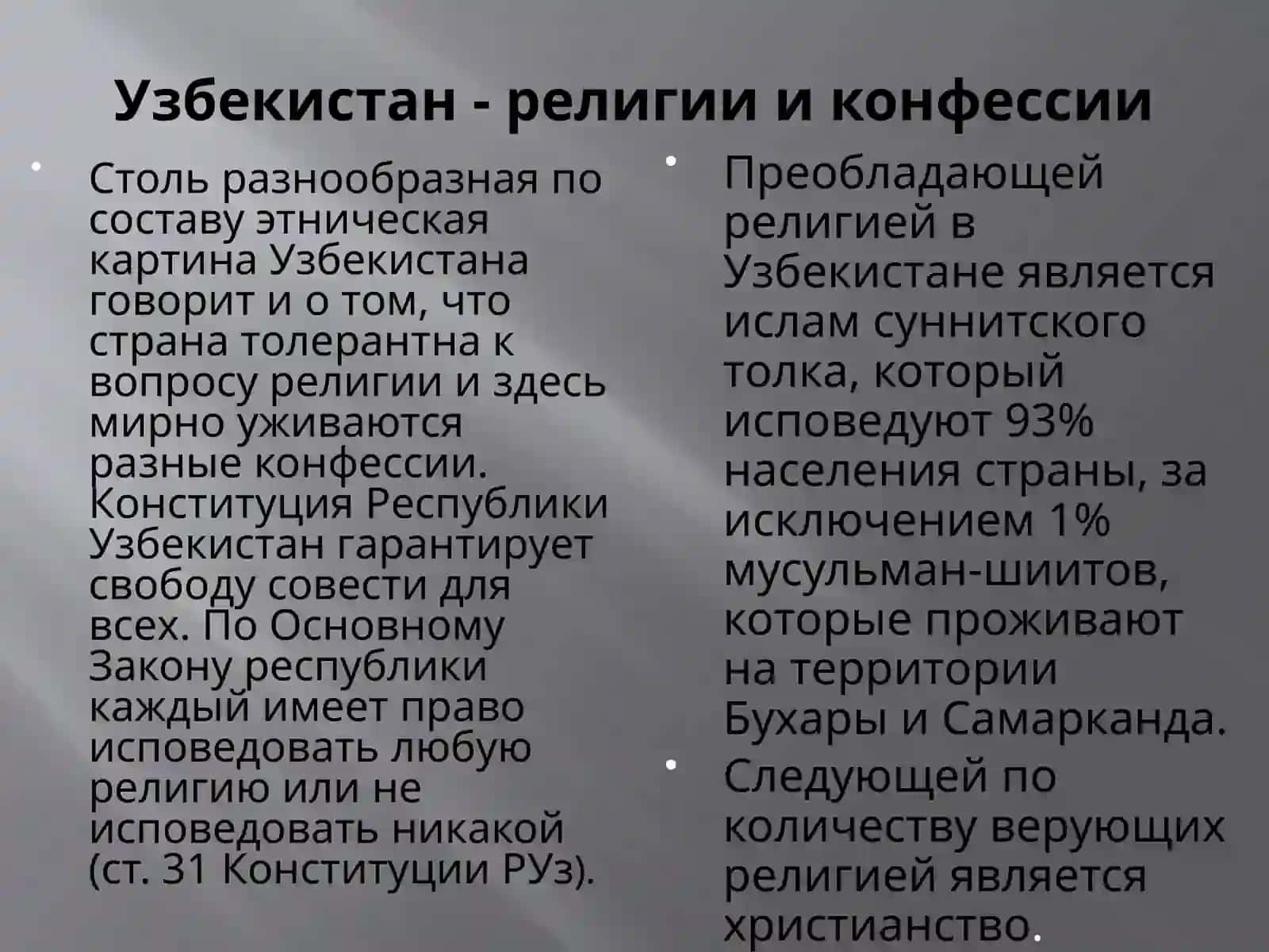 Религиозные организации,действую-щие в Узбекистане 3