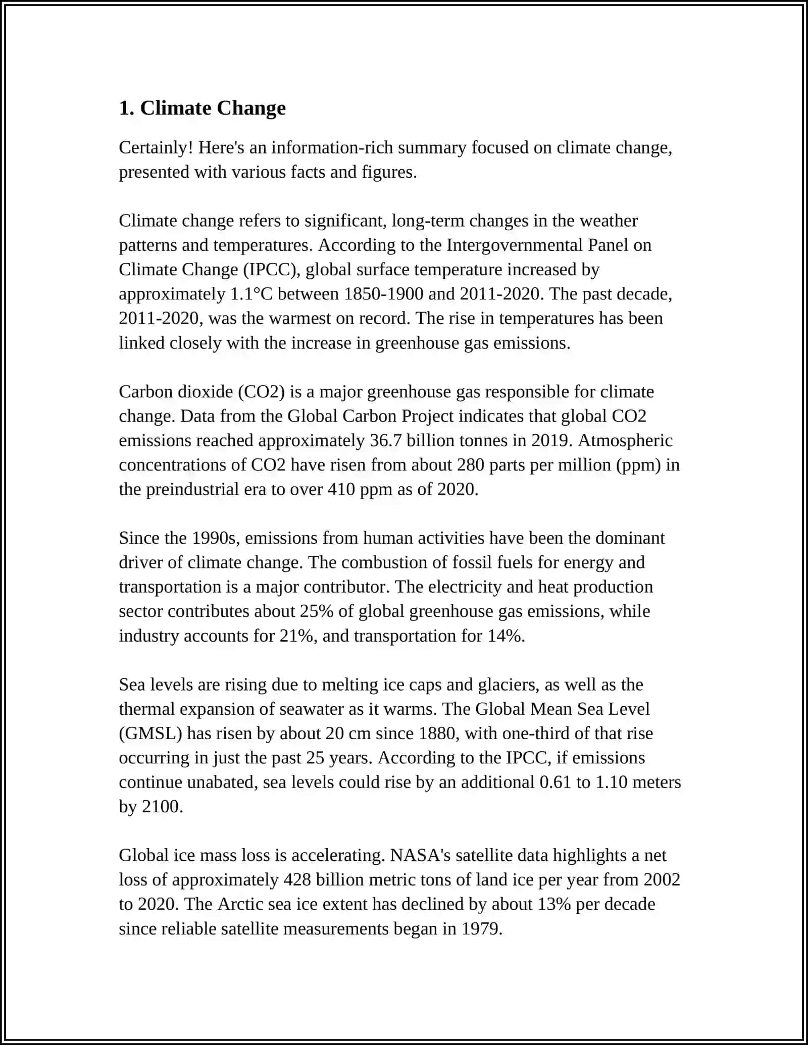 MUSTAQIL ISH: Climate Change 3