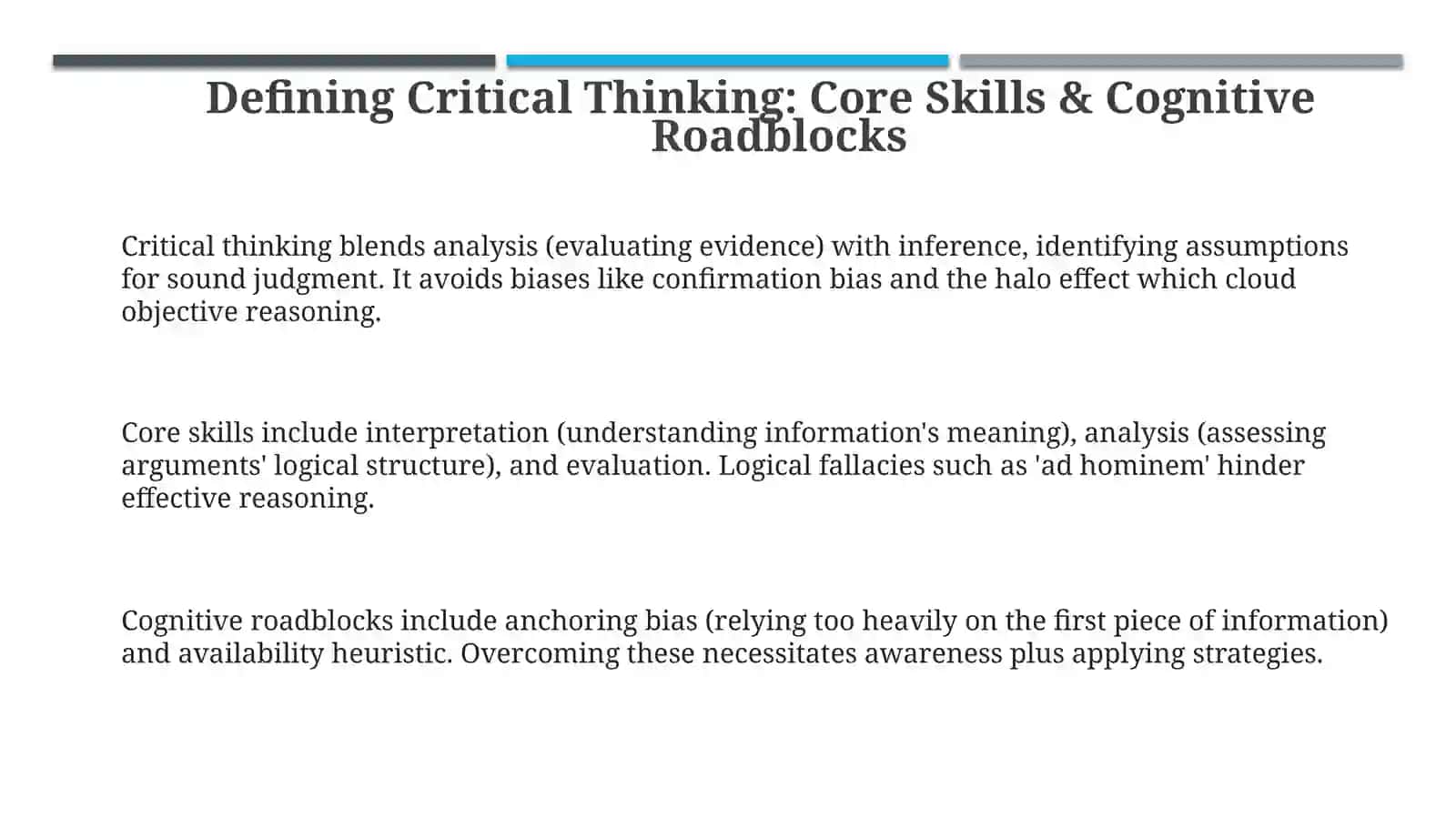 Scoping out the skills of critical thinking 3