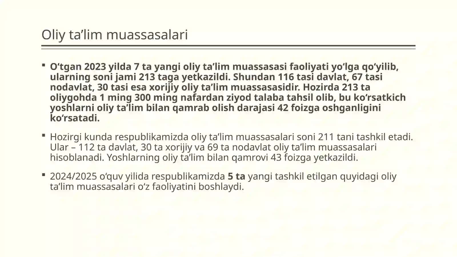 Oliy ta'lim bilan qamrovnik engaytirish 3