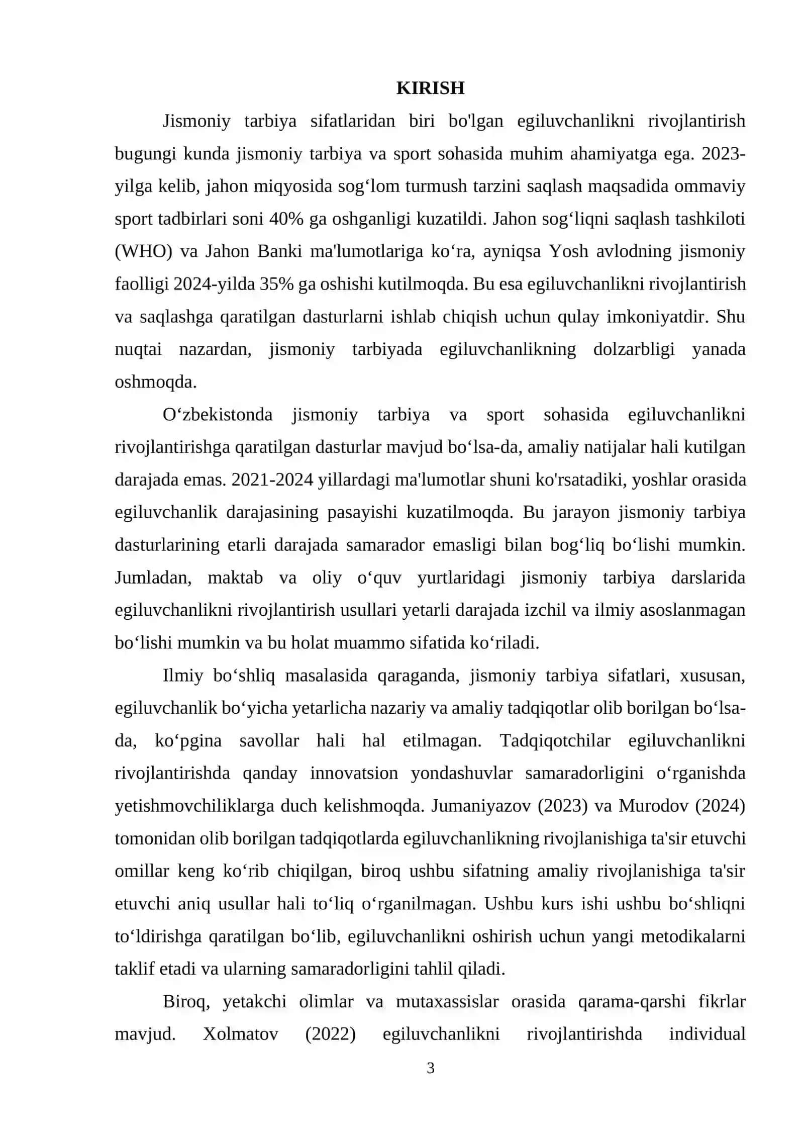 Jismoniy sifatlarni (egiluvchanlik) tarbiyalash metodikasi 3