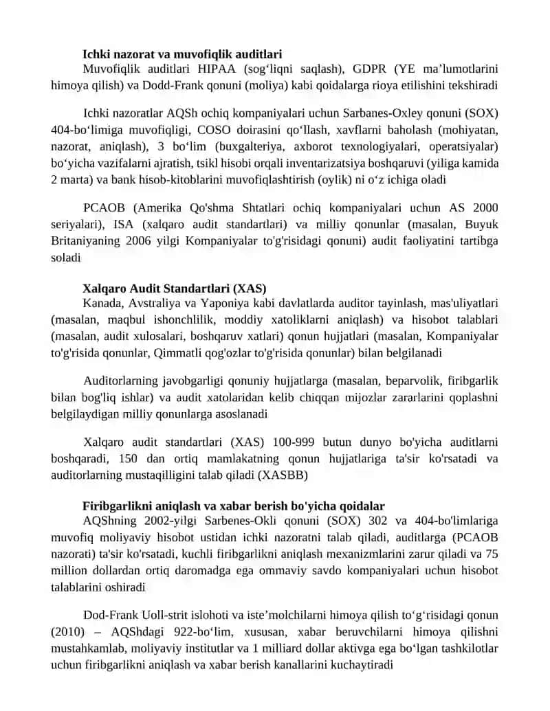 Auditorlik faoliyatining me’yoriy-huquqiy asoslari 3
