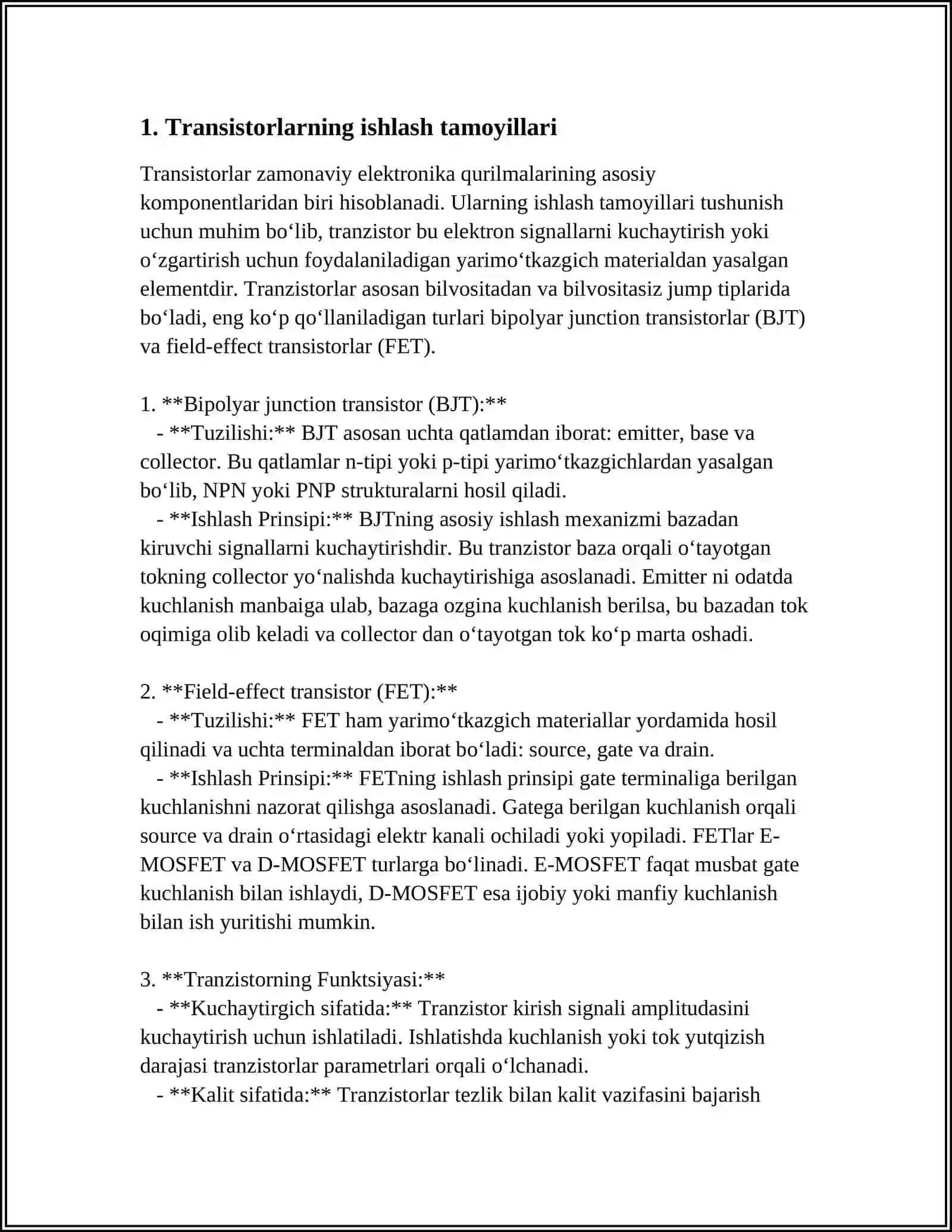 MDYA TRANZISTORIDA YASALGAN MANTIQIY ELEMENTLAR 3