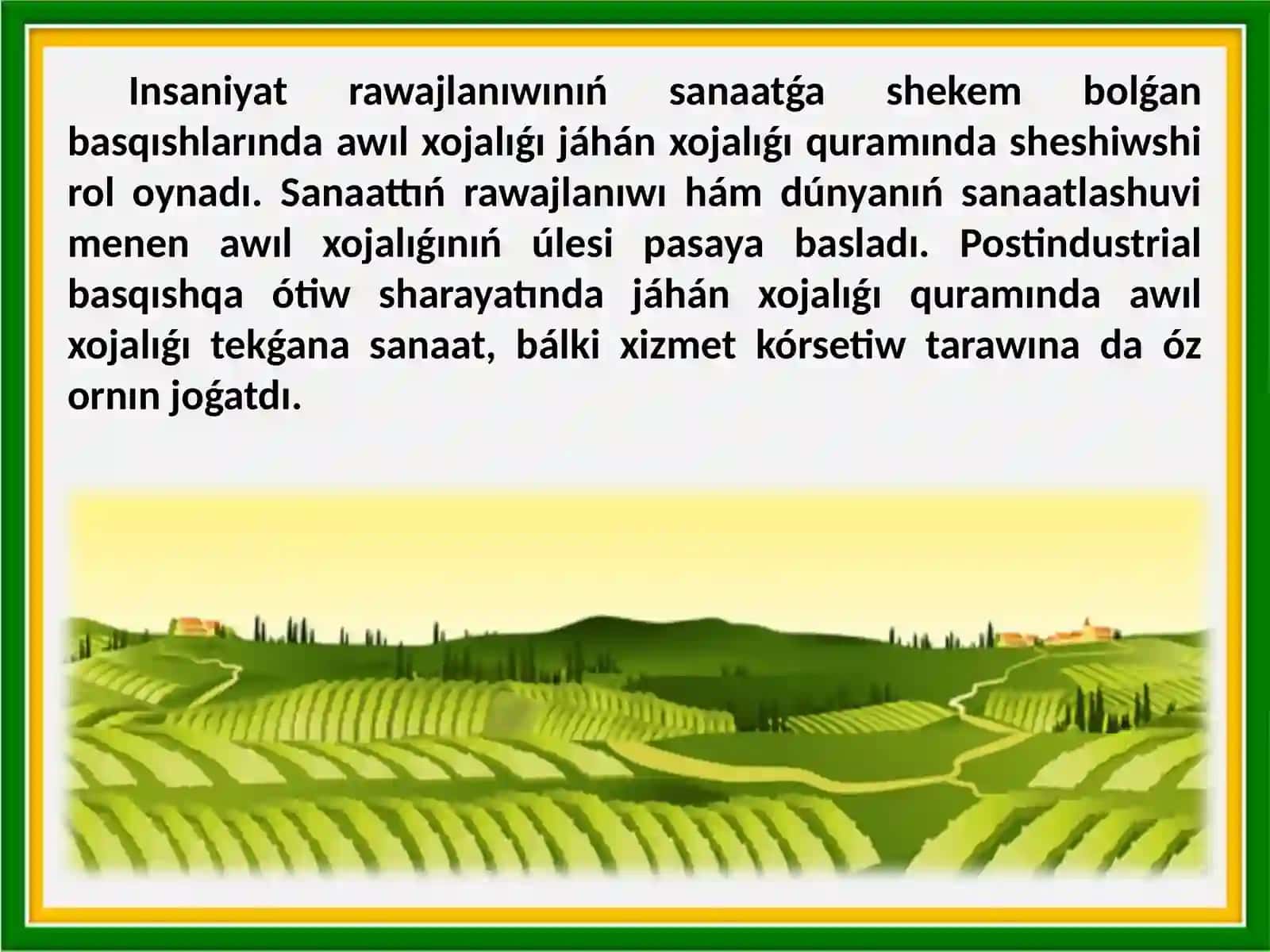 Dúnyanıń awılxojalıǵı geografiyası 3