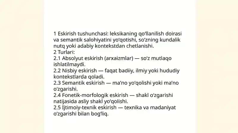 Oʻzbek tili leksikasida eskirish va yangilanish 3