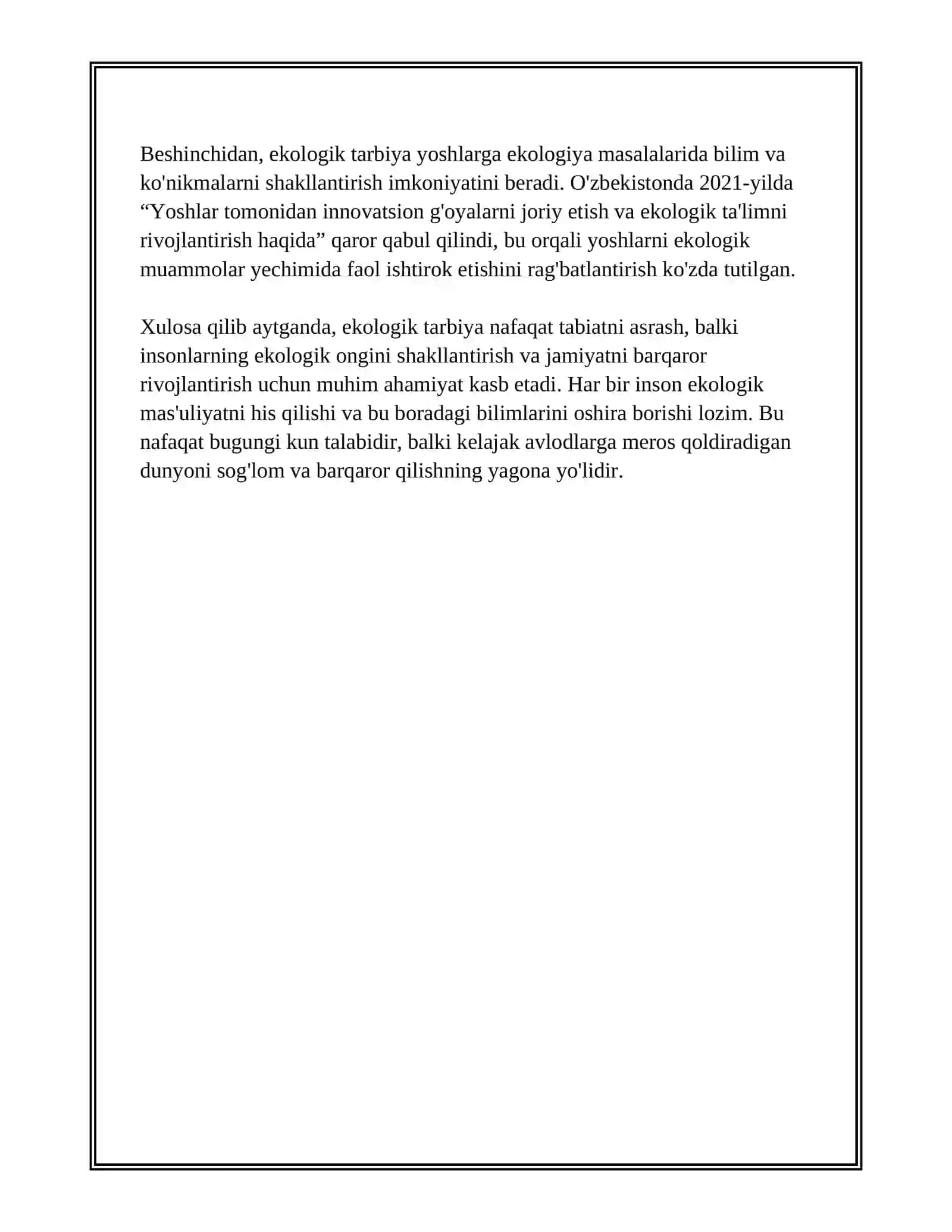 EKOLOGIK TARBIYA BERISH 3