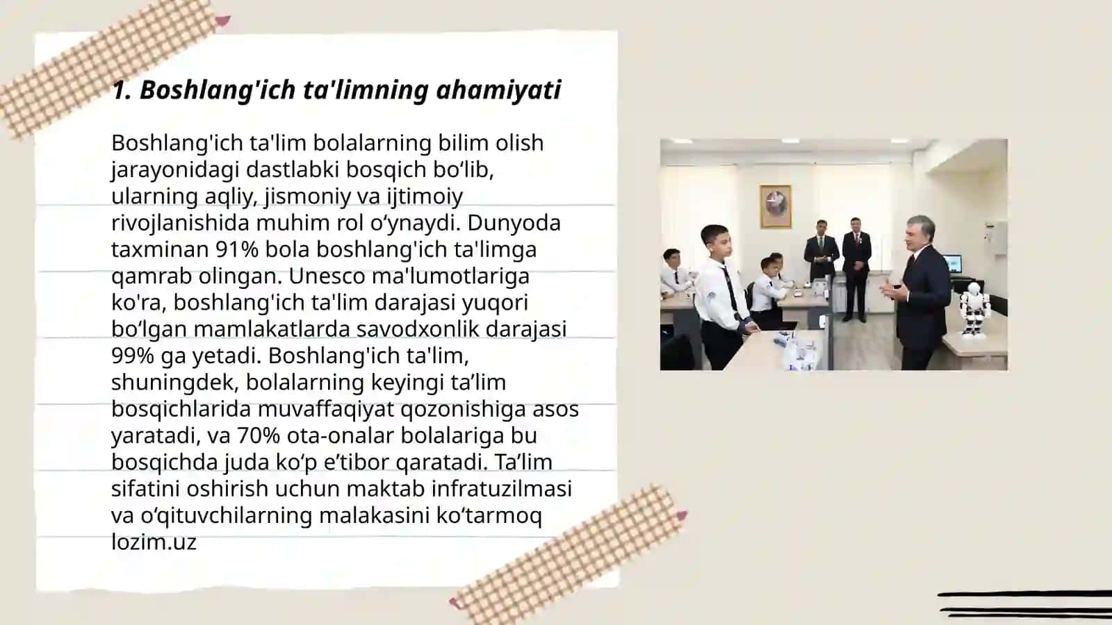 Bolalarni maktab ta'limiga tayyorlash dasturiy ta'minoti mexanizmlarini yoritib bering. Taqdimot tarzida 3