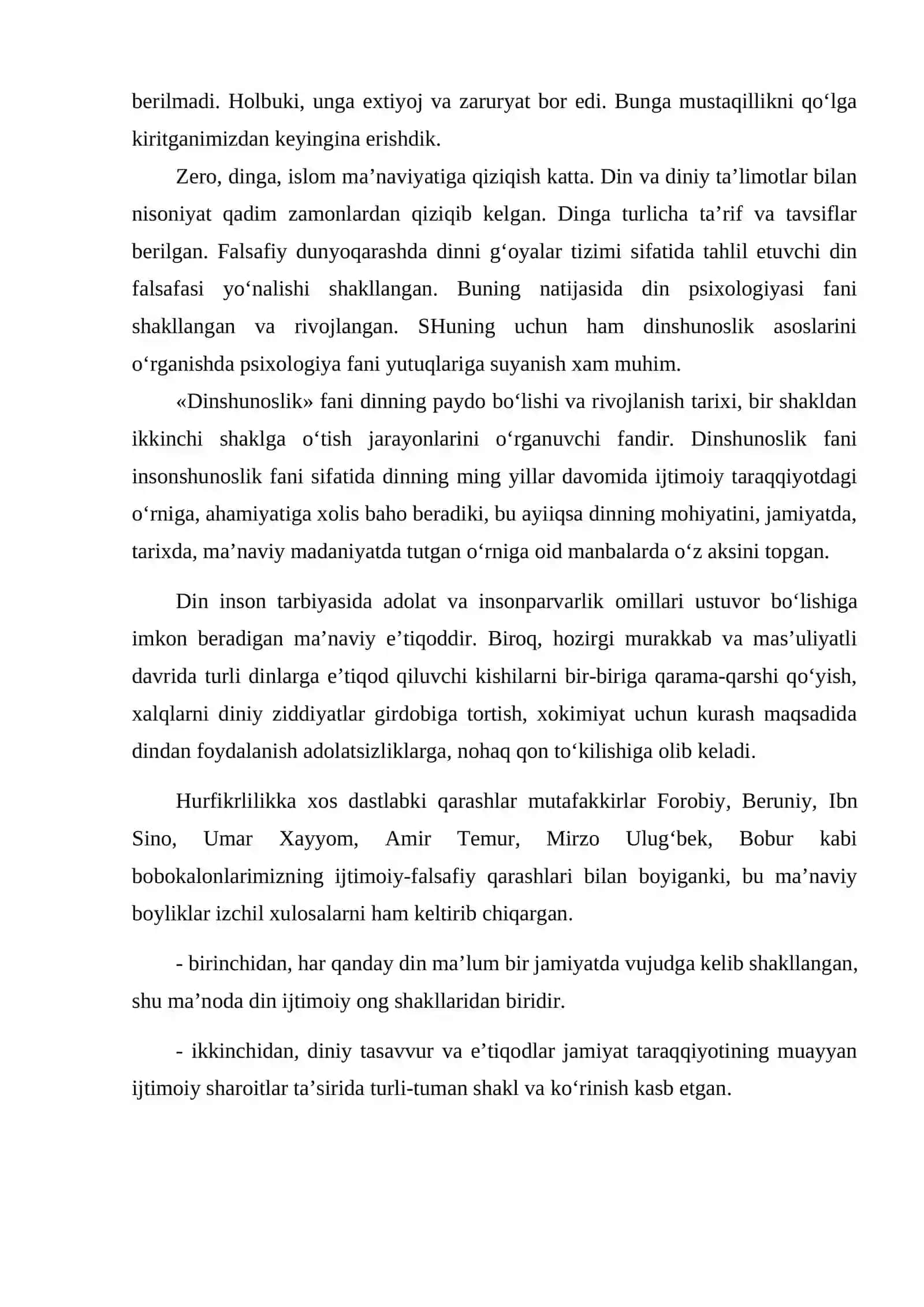 Dinshunoslik fanining predmeti, maqsadi va vazifalari 3