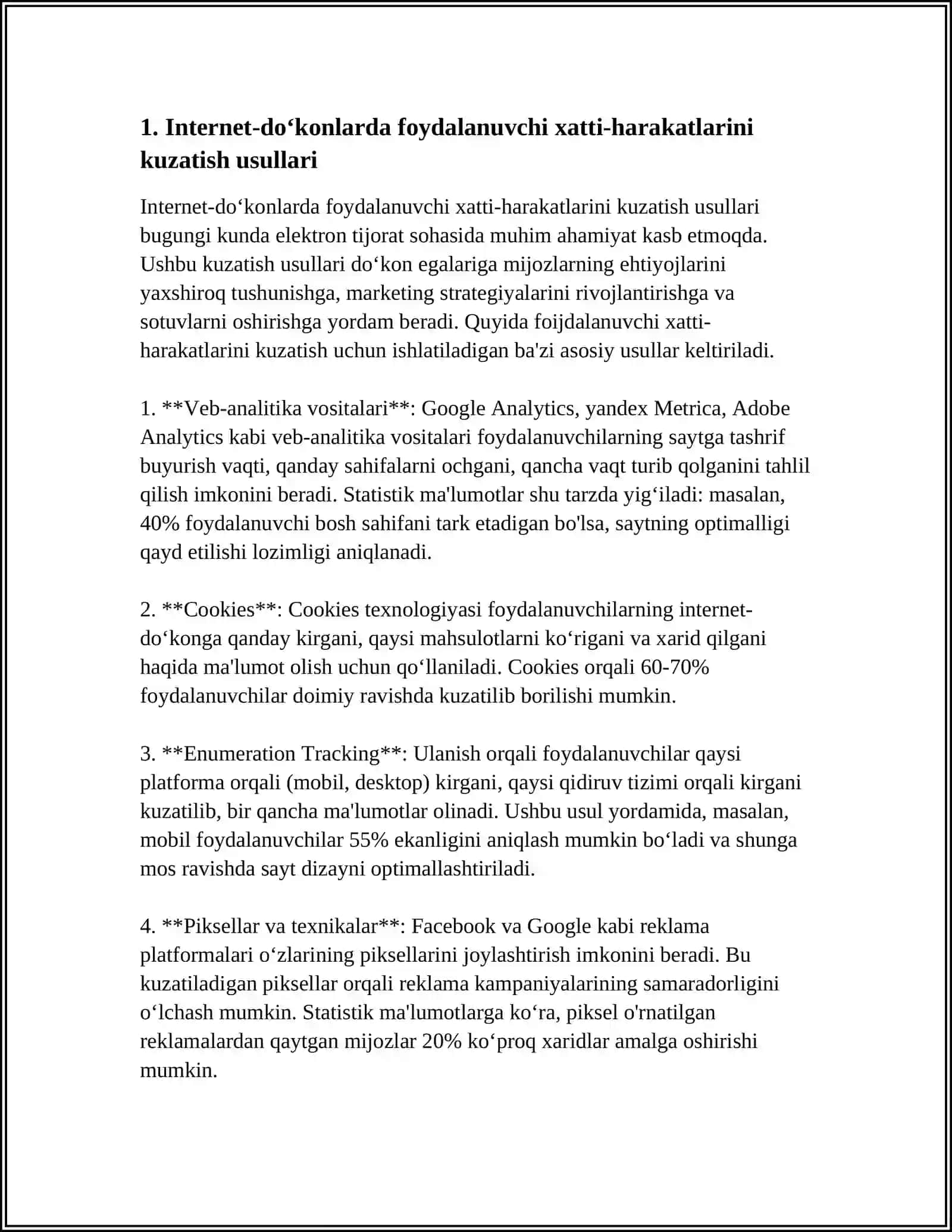 INTERNET-DO'KONDA FOYDALANUVCHI XATTI-HARAKTARLARINI TAHLIL QILISH ASOSIDA TAVSIYALAR TIZIMINI ISHLAB CHIQISH 3