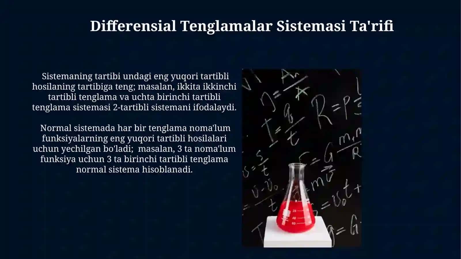 Differensial Tenglamalar Sistemasi. Normal Sistemasi 3