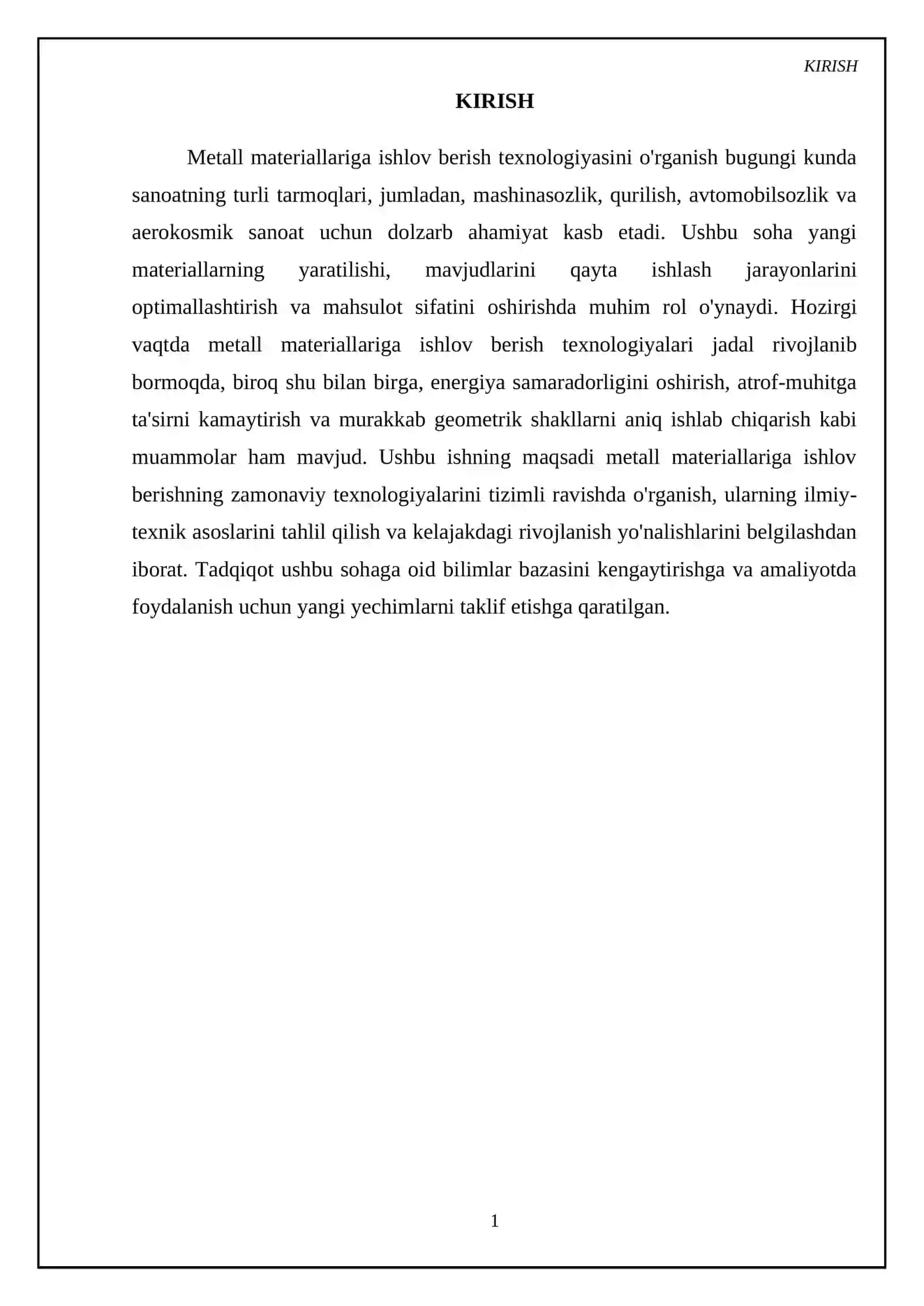 Metall materiallarga ishlov berish texnalogiyasini òrganish 3