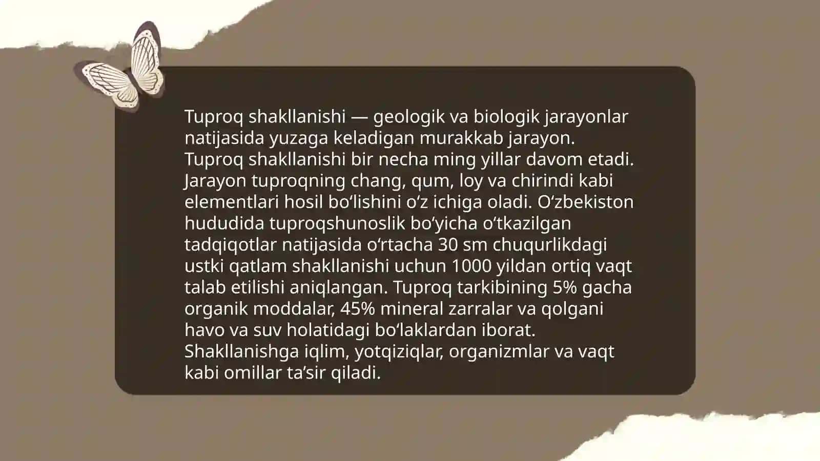 Tuproq shakllanishida togʻ jinslarining Asosiy tushuncha va tariflar 3