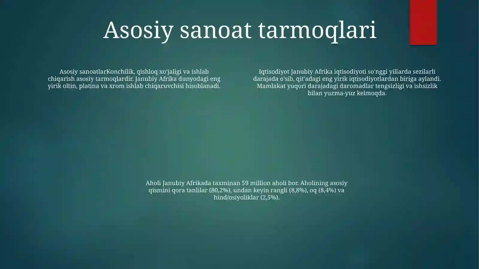 Janubiy Afrikaning Iqtisodiyoti Va Aholsi 3