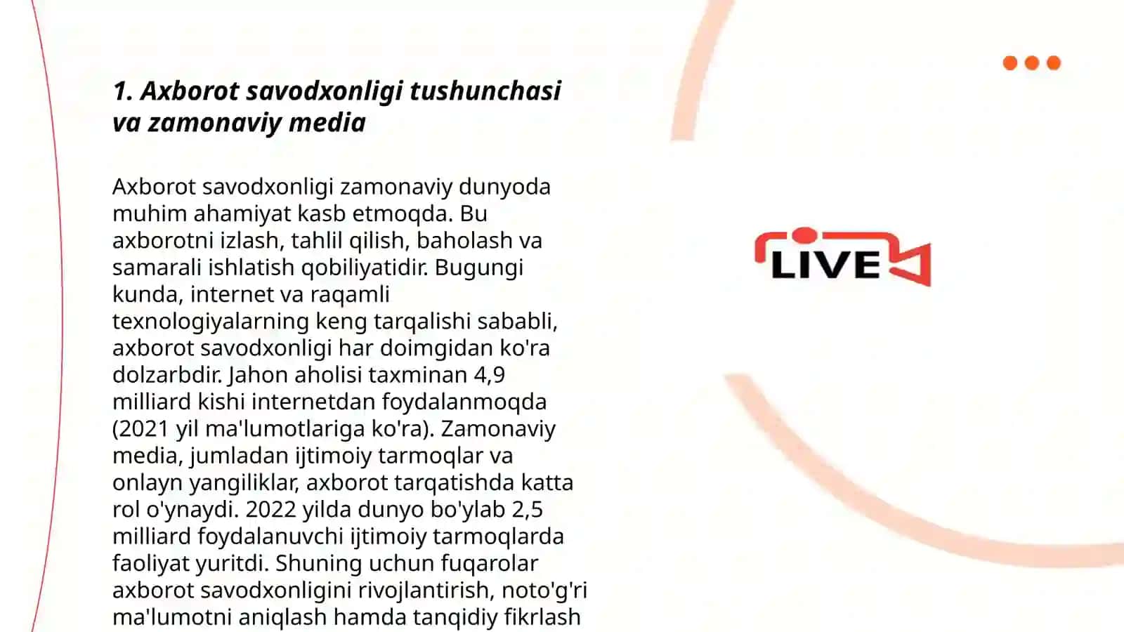 Dunyo mamlakatlaridagi media va axborot savodxonligi taraqqiyoti Erkinova Nozimaxon 3