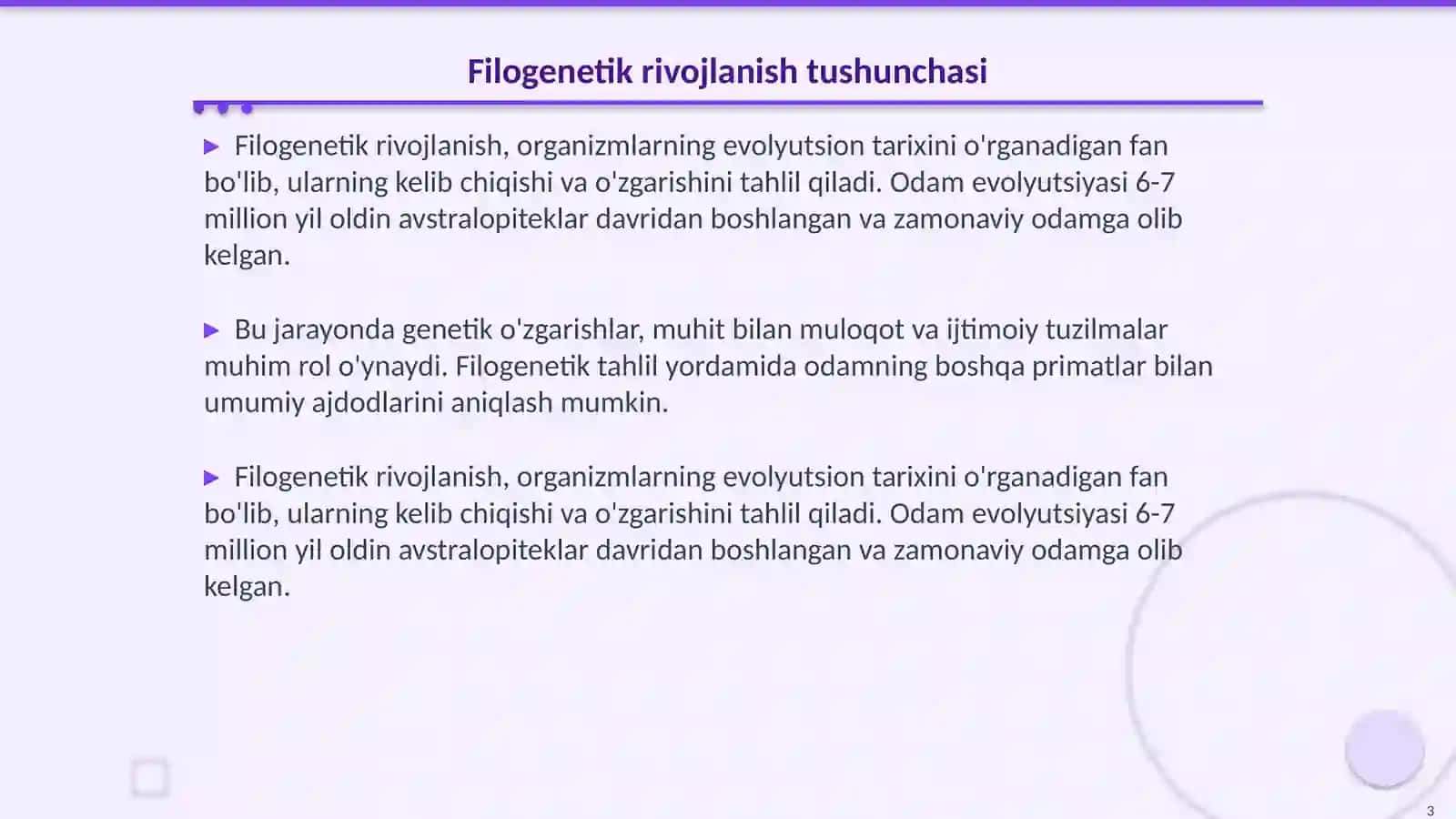 Odamda rivojlanishning filogenetik nuqsonlari 3