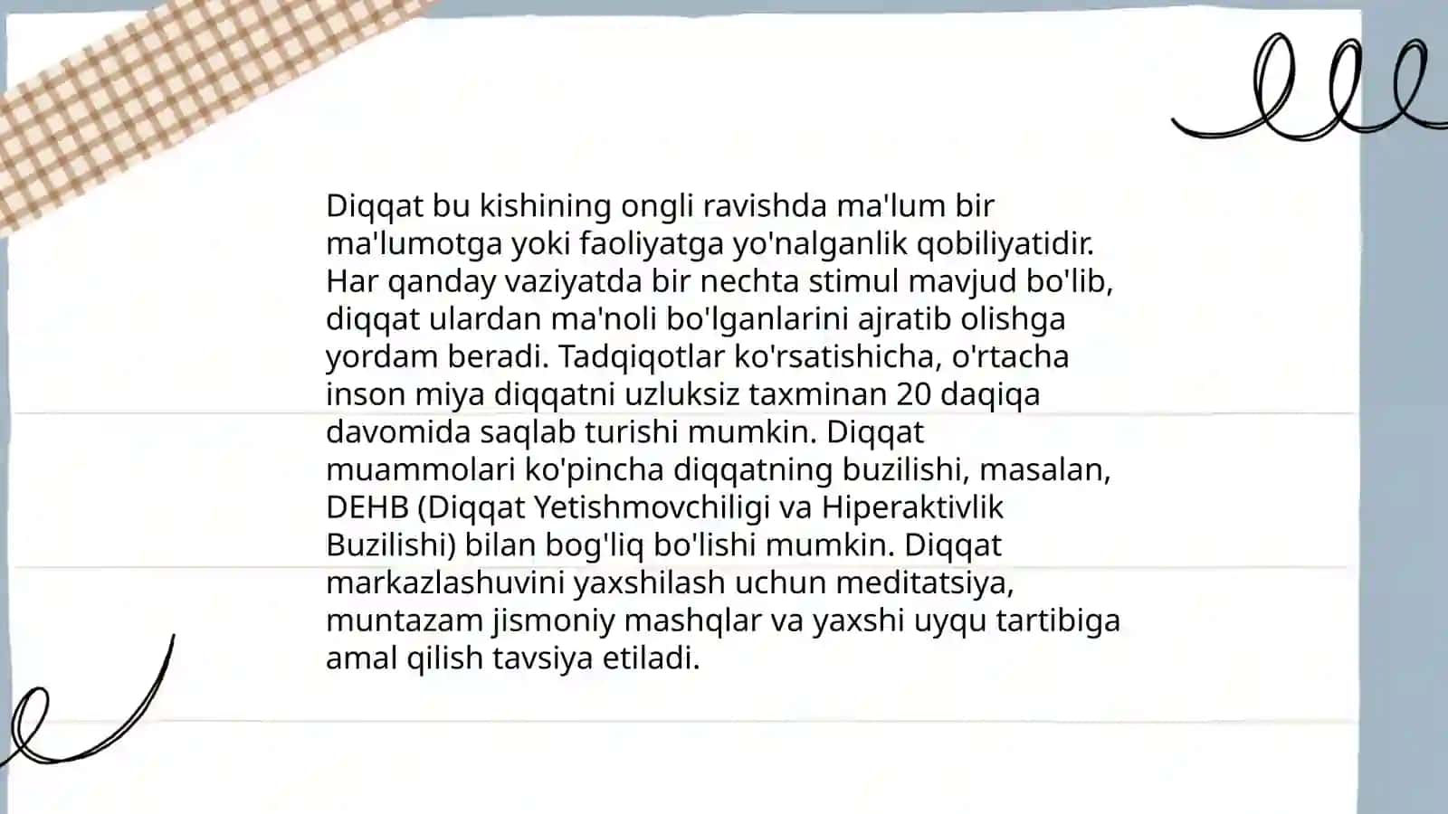 Diqqat haqida tushuncha va uning nerv-fiziologik asoslari 3