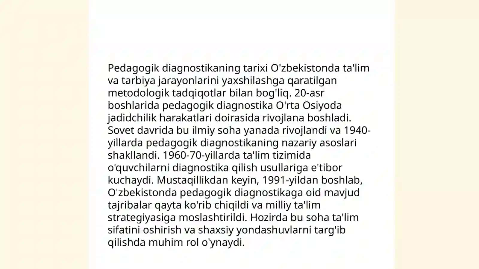 Pedagogik diognostikaning shaxs rivojlanishidagi 3
