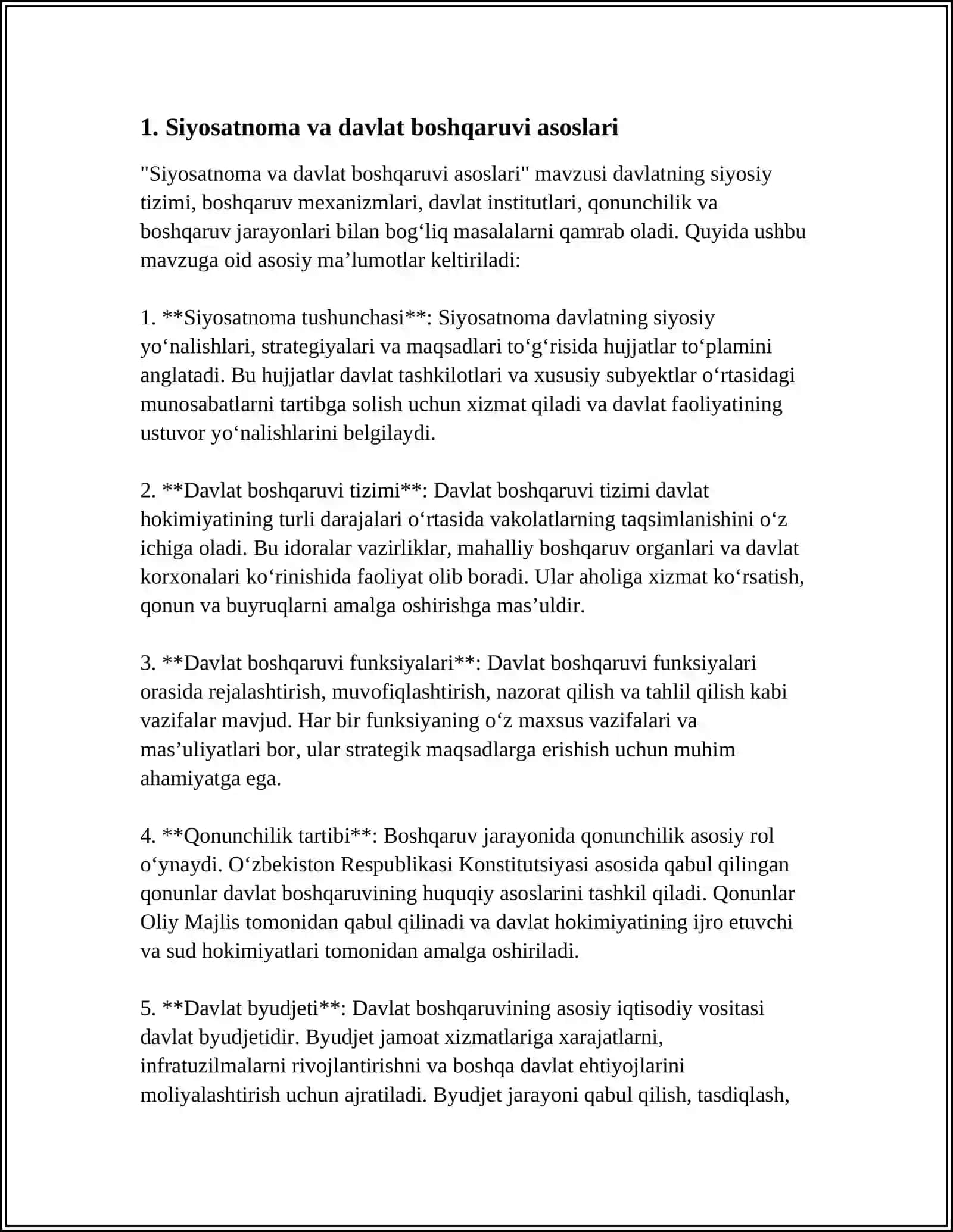 NIZOMULMULKNING "SIYOSATNOMA" ASARI BOʻYICHA JAMIYAT BOSHQARUVIGA OID GʻOYALARNI TAHLIL ETISH 3