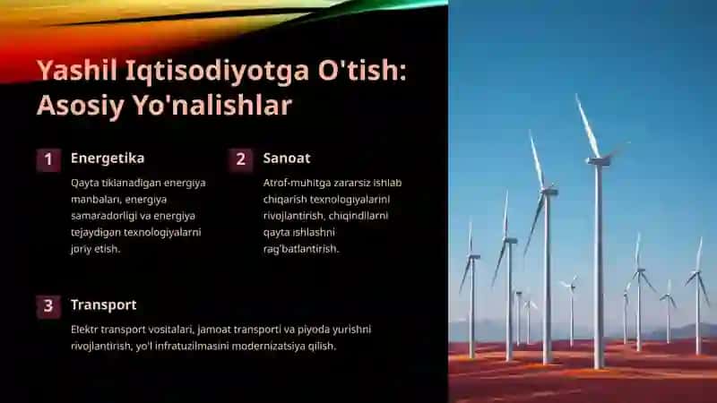 Yashil Iqtisodiyotga O'tish: Strategiya va Dastaklar 3