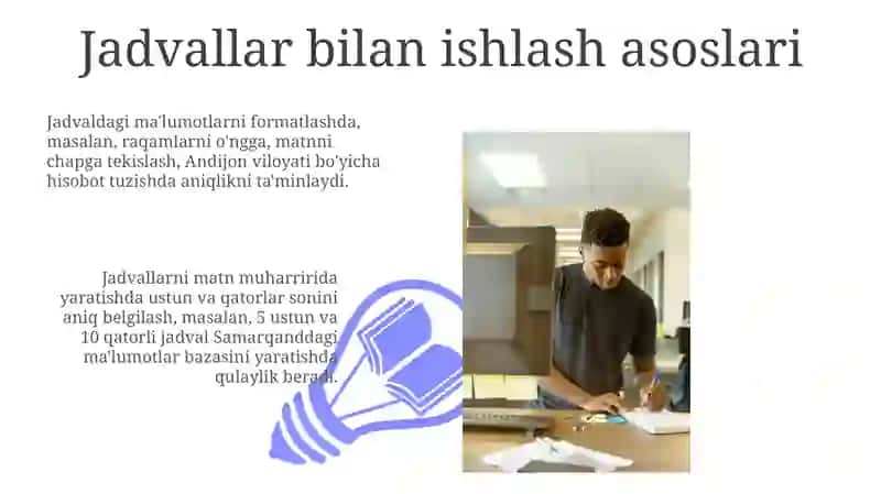 Jadvallar Bilan Ishlash 3