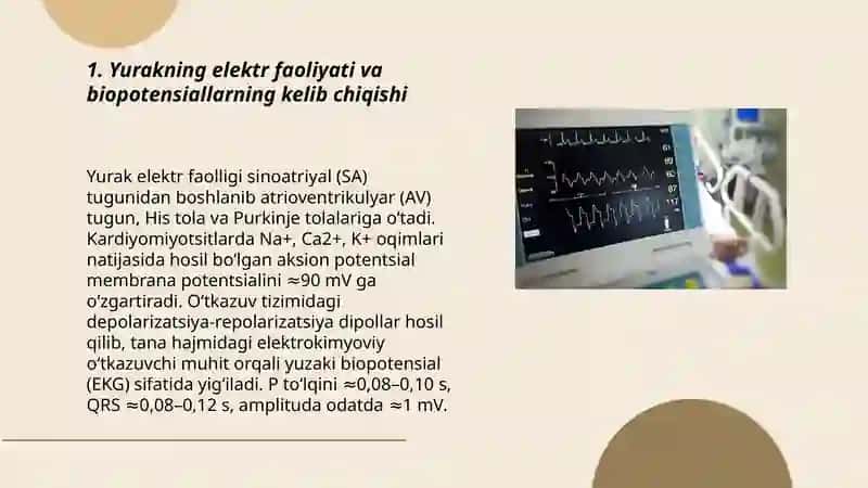 Elektrokardiografiya fizik asoslari va biopotensiallarning o'lchash 3