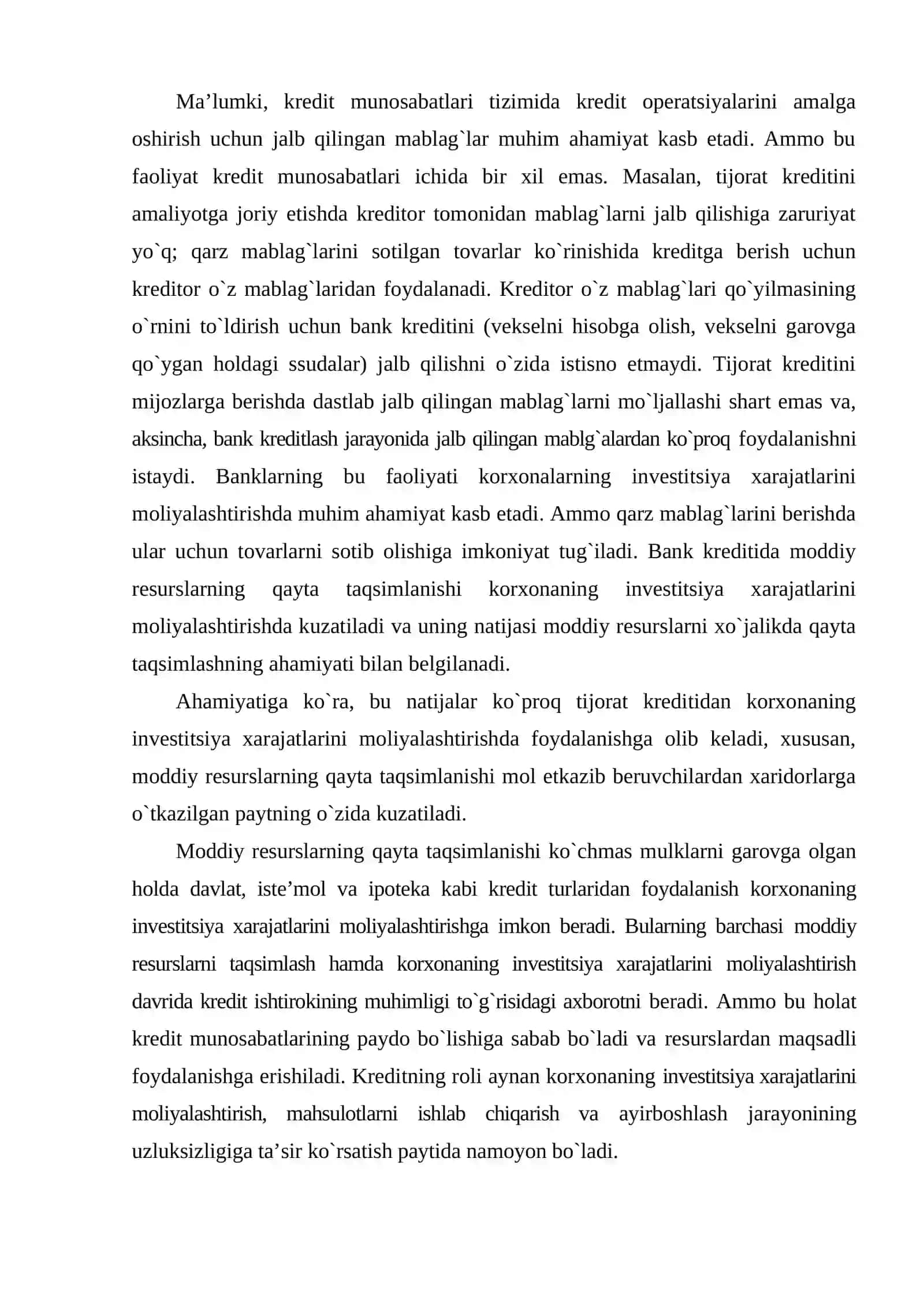 Kreditning milliy iqtisodiyotni rivojlantirishdagi roli 3