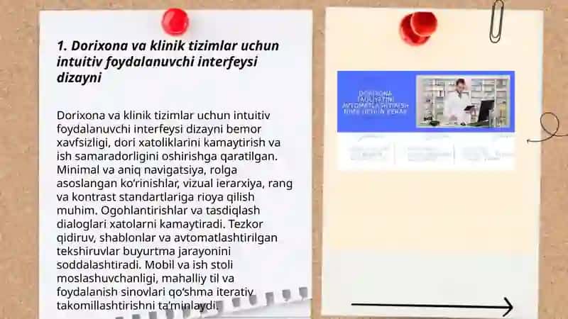 Dorixona va tibbiyot sohasidagi dasturlarda interfeys yechimlari va funksionallik 3