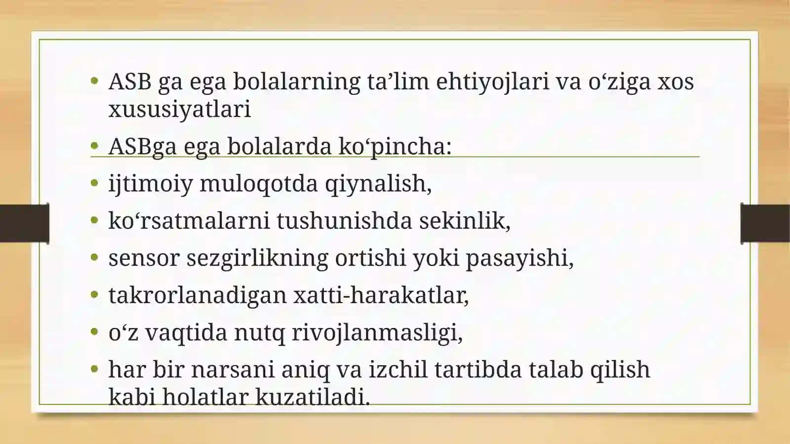 Autistik spektr buzilishlariga ega bolalar uchun inklyuziv strategiyalari va ularni amalga oshirish shart-sharoitlari 3