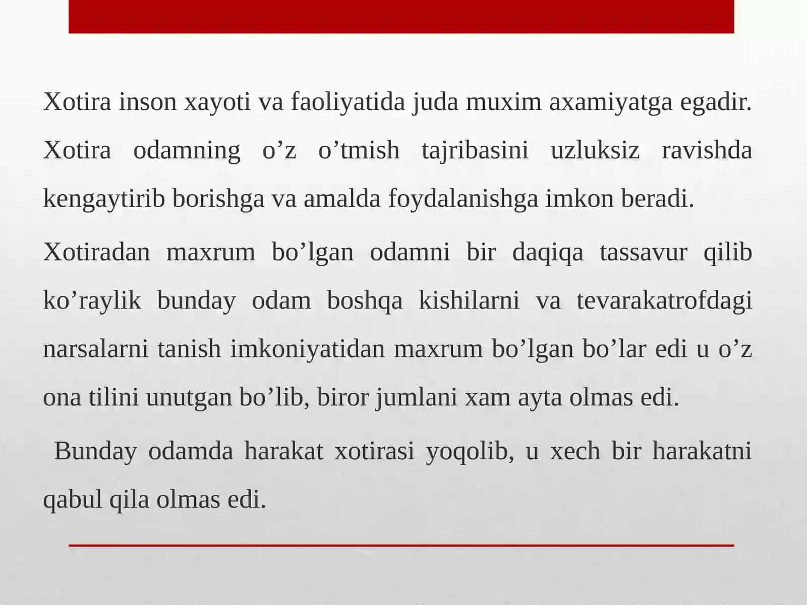 Xotira haqida umumiy tushuncha 3