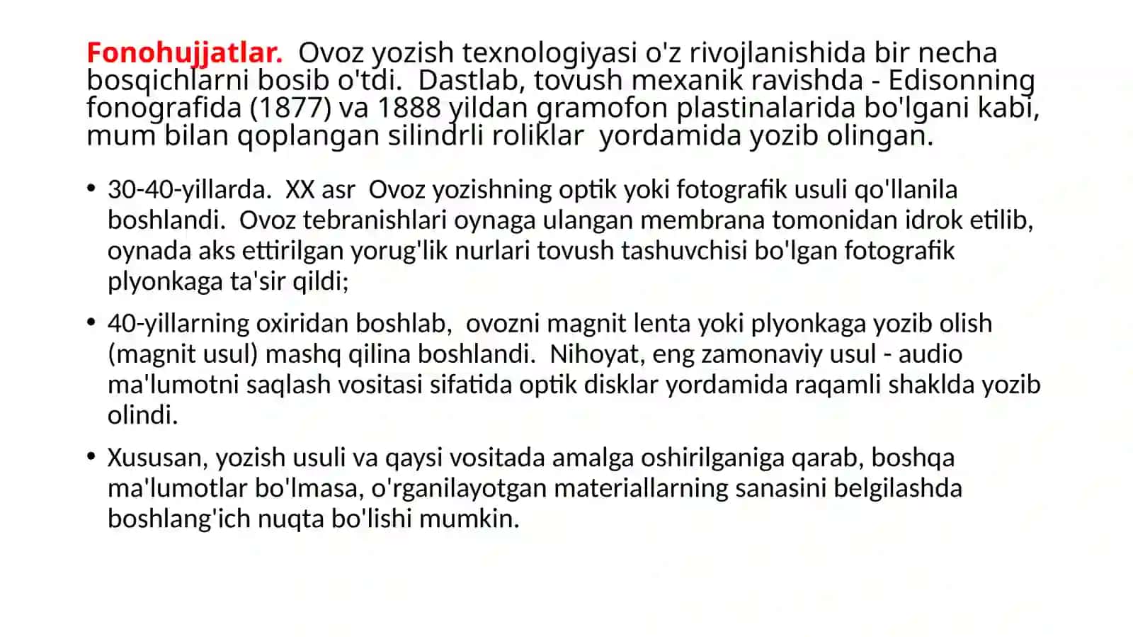 O‘zbekiston Respublikasi kino, surat va ovozli hujjatlar va ilmiy- texnikaviy va tibbiyot hujjatlari davlat arxivlari 3