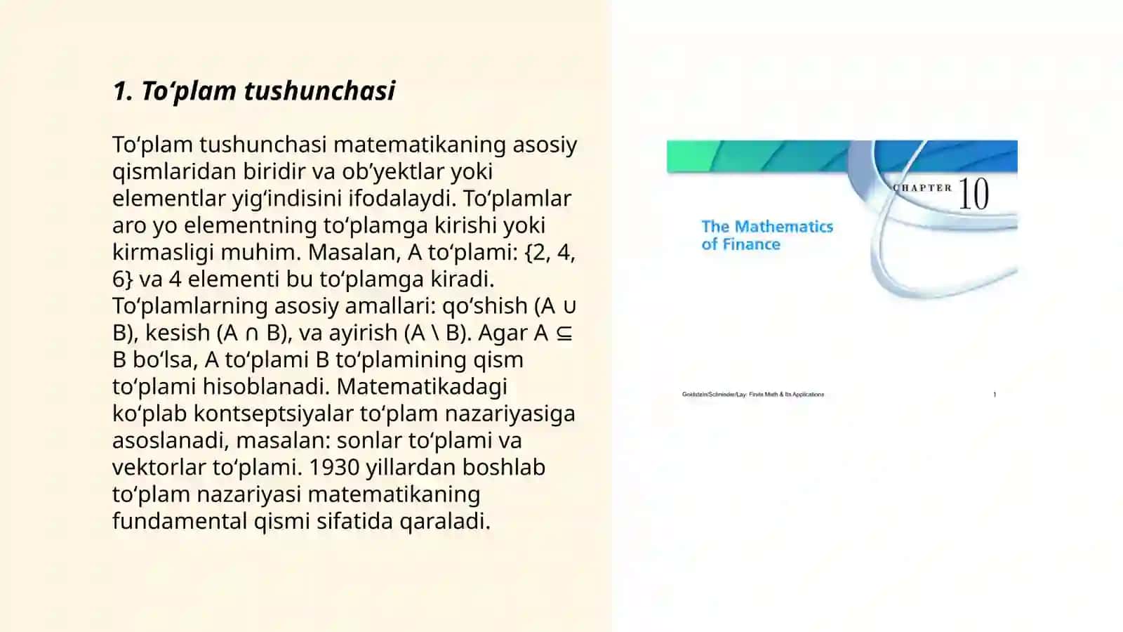 Toʻplamlar. Eyler-Venn diagrammasi 3