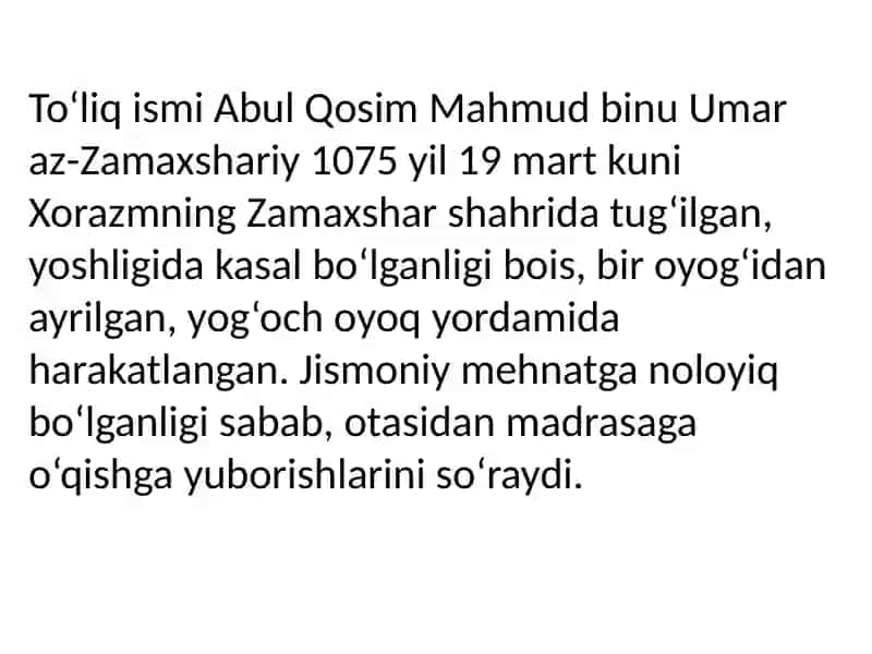 Abu-l-Qosim Mahmud binu Umar az-Zamaxshariy 3