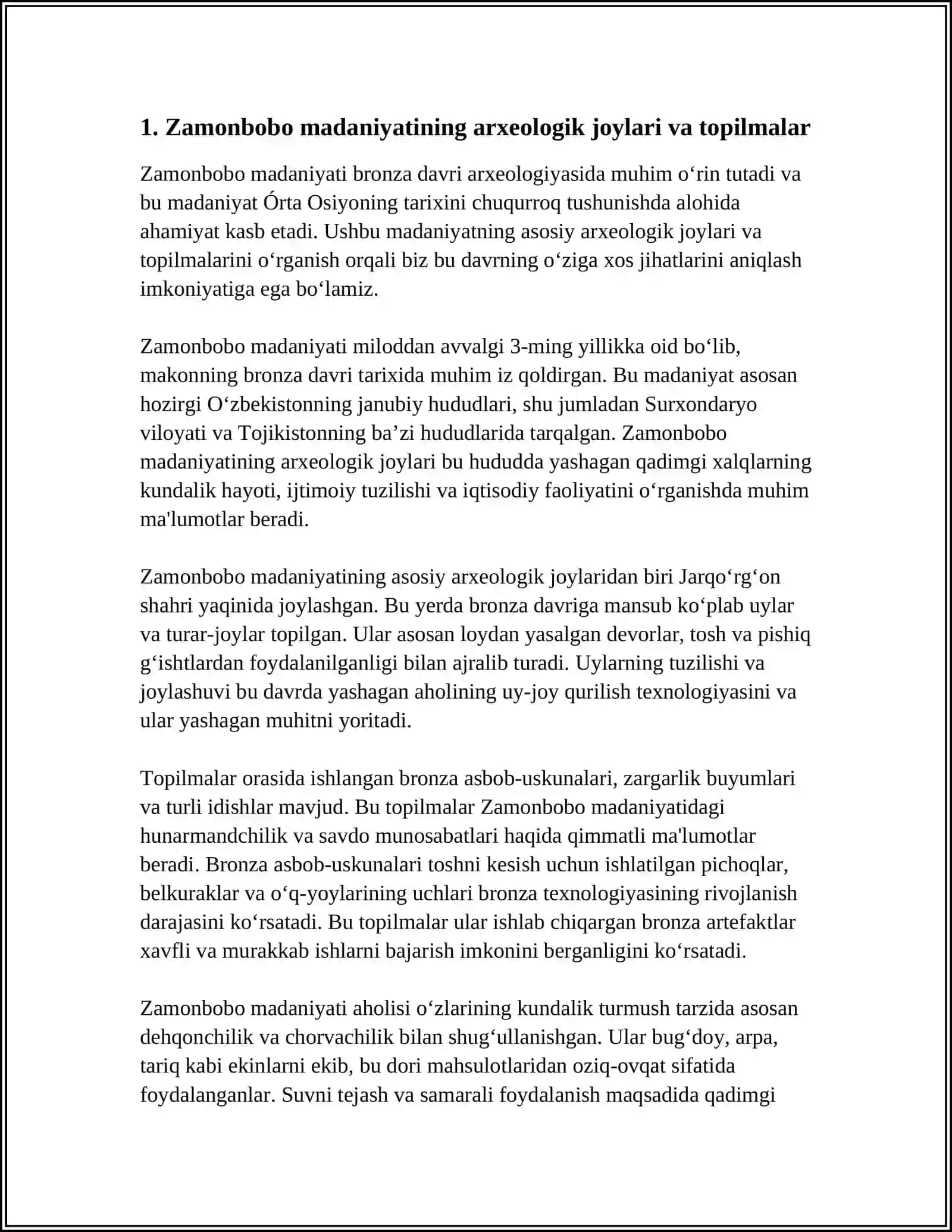 ÓRTA OSIYO HUDUDIDA BRONZA DAVRI 3