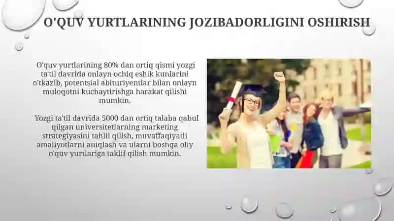 Yozgi taʼtil vaqtida maktabning bitiruvchi sinf oʻquvchilarini OTM ga jalb etish 3