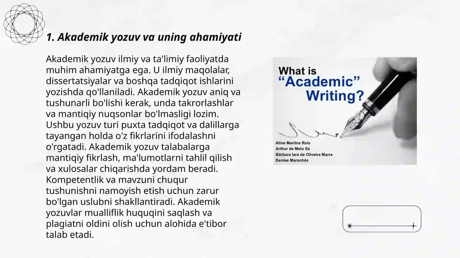 Akademik yozuv va axborot. Axborotning turlari va xususiyatlari 3