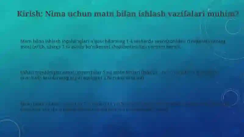 Matn bilan ishlash 3