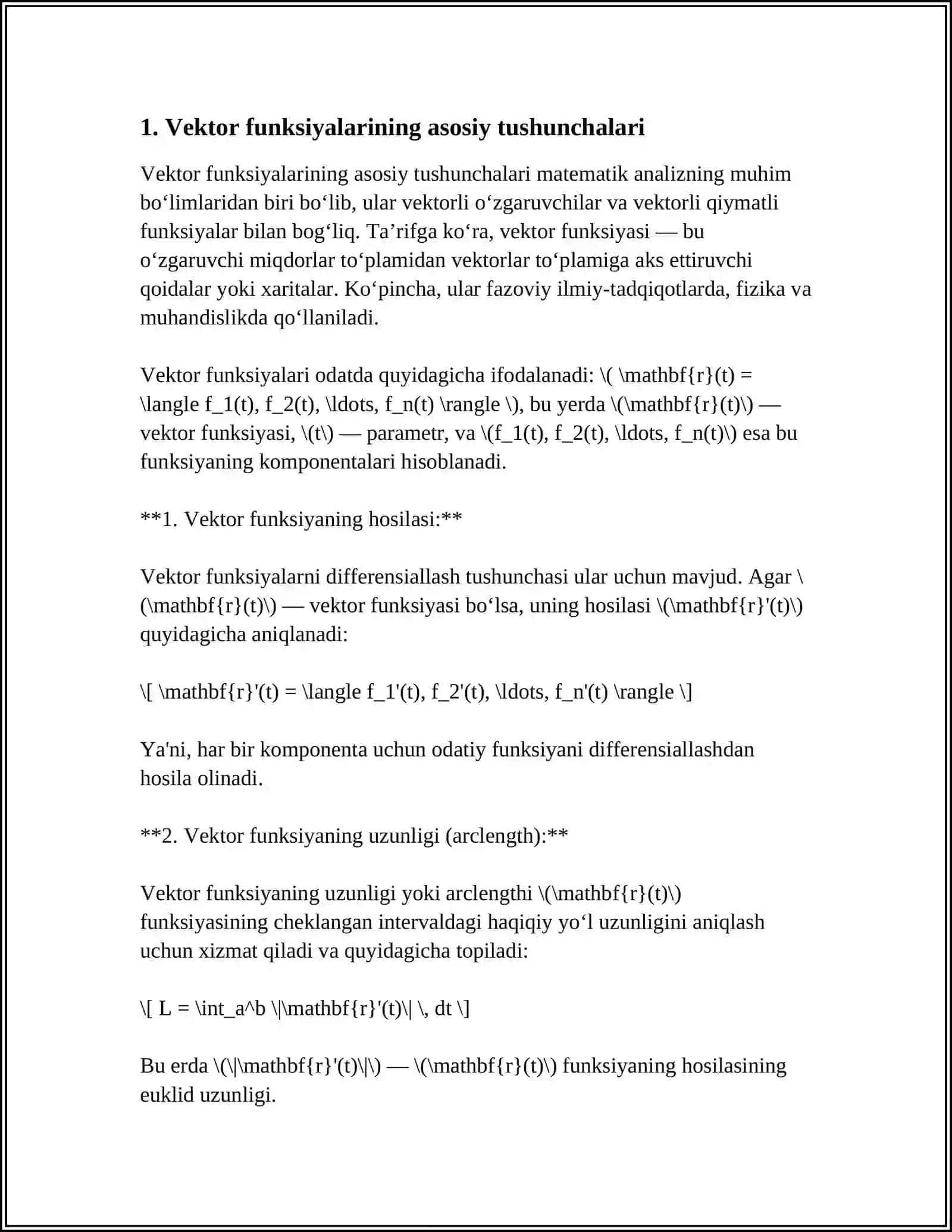 VEKTOR FUNKSIYALARINING KOMPYUTER GRAFIKASIDAGI TATBIQILARI 3