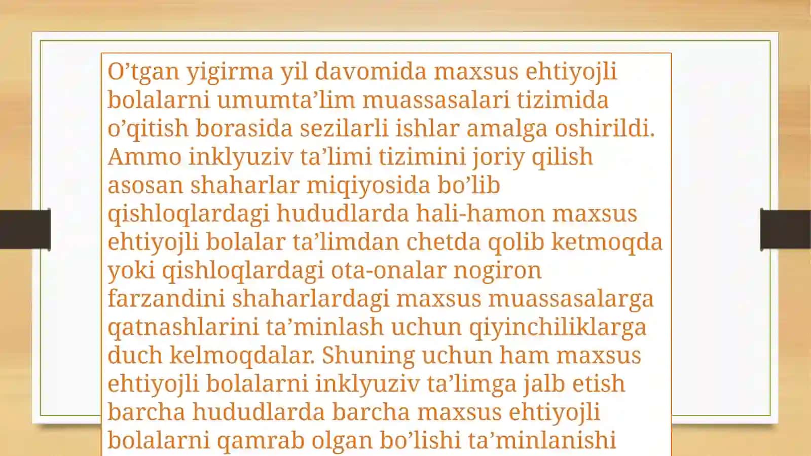Inklyuziv taʼlimni barcha uchun ochiq boʻlish tamoyili 3